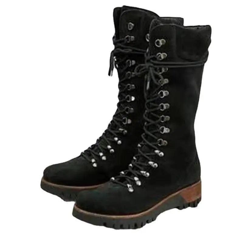 Saboor store New Autumn And Winter Women's Shoes Plus New Autumn And Winter Women's Shoes Plus Size Lace Up Mid Boots