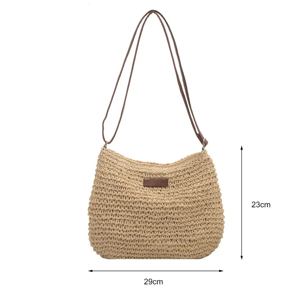 Saboor store Niche Design Vacation Straw Tote Bag Beige / 1PC Niche Design Vacation Straw Tote Bag