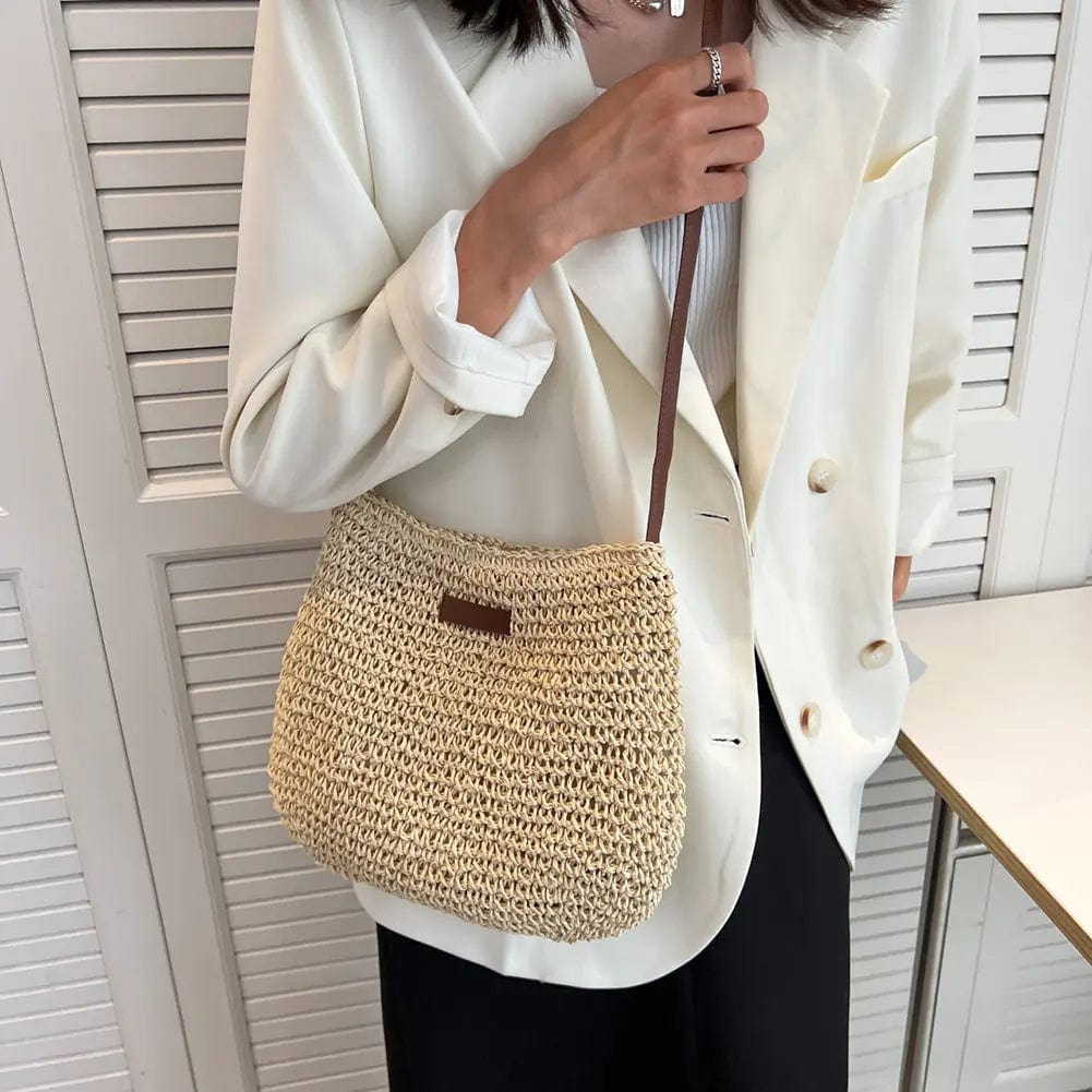 Saboor store Niche Design Vacation Straw Tote Bag Niche Design Vacation Straw Tote Bag