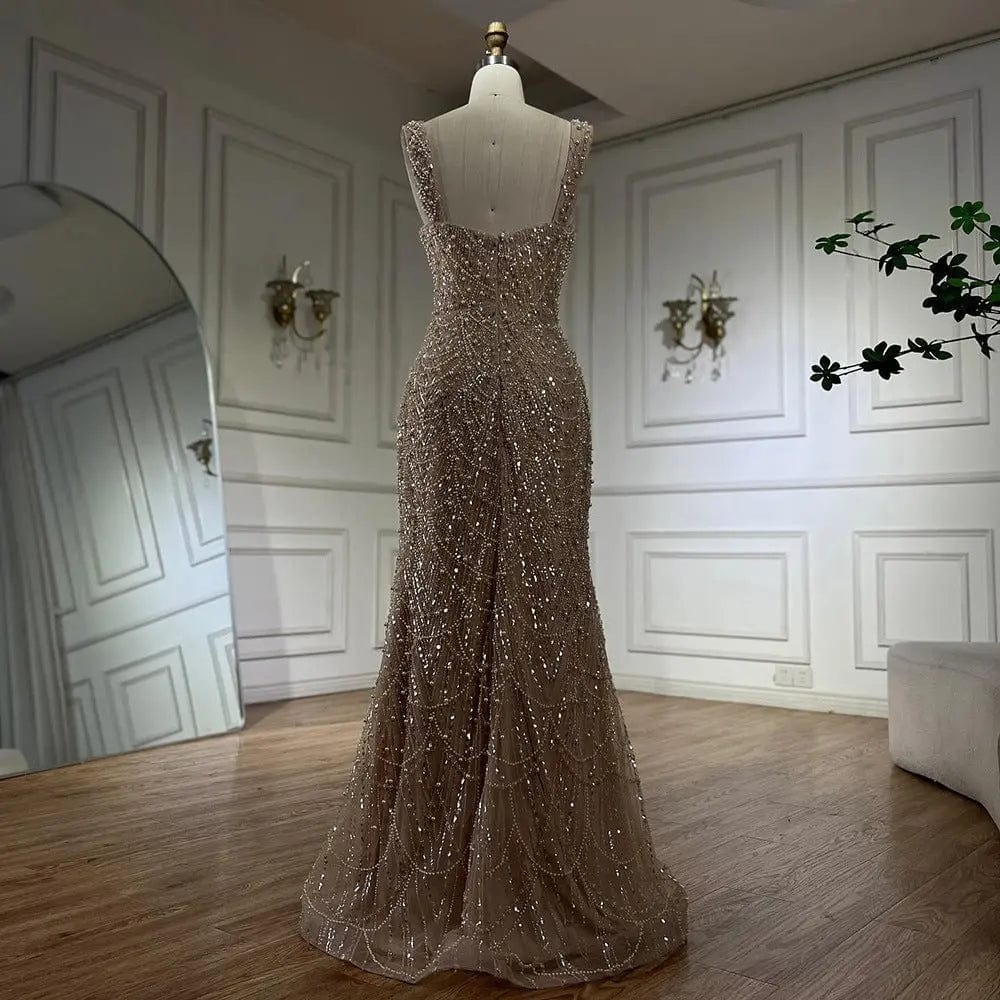 Saboor store Nude Elegant Sling Light Luxury High-end Nude Elegant Sling Light Luxury High-end Pearl Beaded Dress