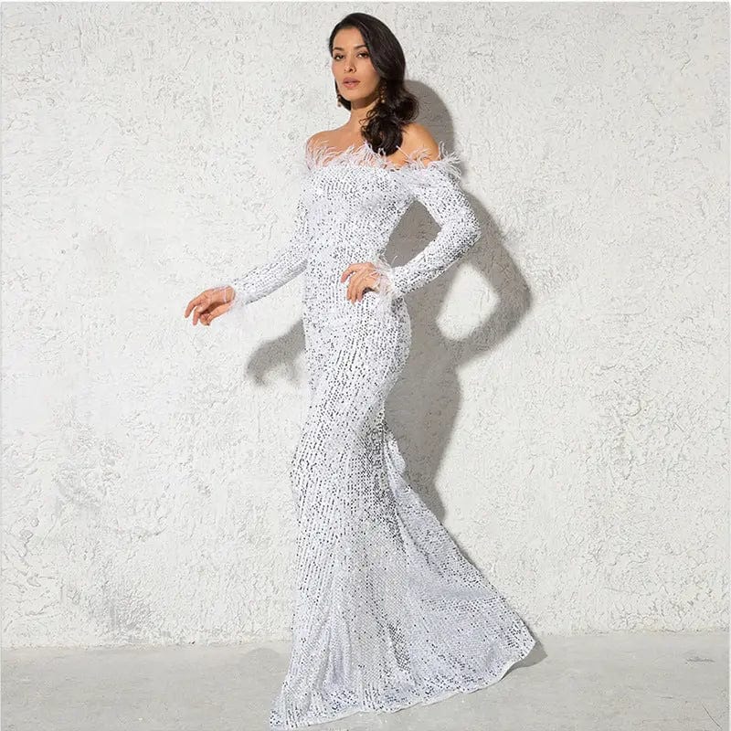 Saboor store Off-the-shoulder Fishtail Party Formal D Off-the-shoulder Fishtail Party Formal Dress