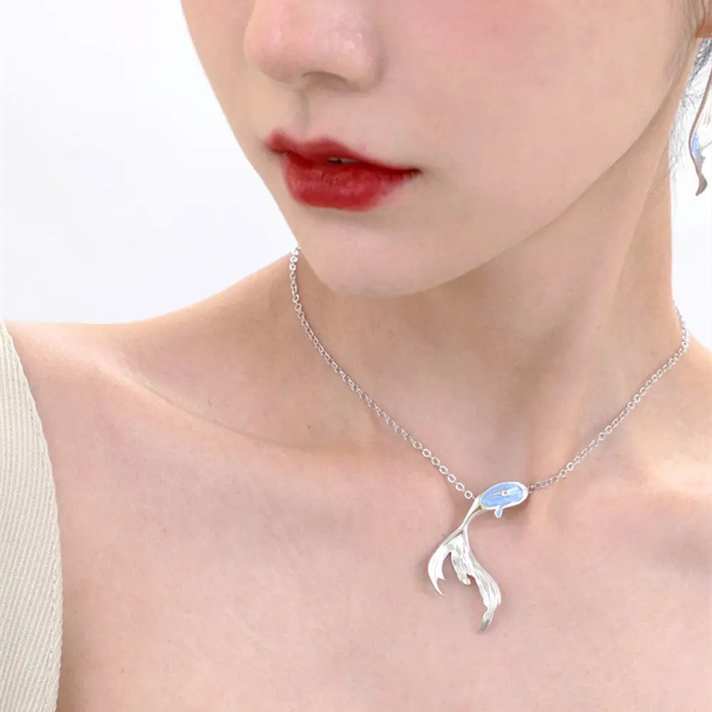 Saboor store  Original Necklace Mermaid Valentine's Day Gift Silver Original Necklace Mermaid Valentine's Day Gift