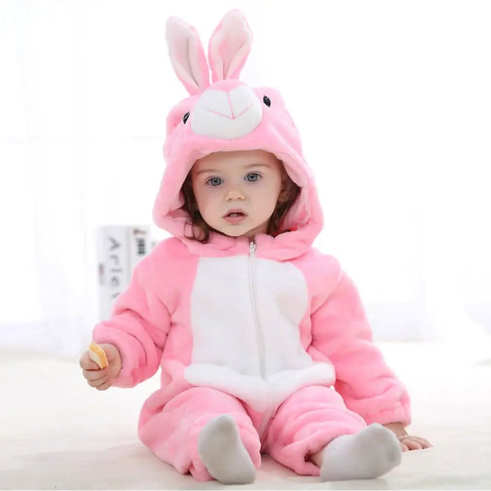 Saboor store  Pink Rabbit / 0 to 6 Baby Rompers Winter Autumn Clothes