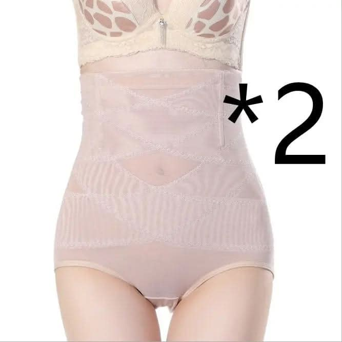 Saboor store  postpartum, high waist, belly shaping, tummy control, recovery, slimming, support, seamless, comfortable, breathable, stretchable, maternity, body shaper, smooth, firming, sculpting, undergarment, confidence, snug fit, everyday wear 2pcs Skin / 2XL Women's High Waist Postpartum Belly Shaping Pants