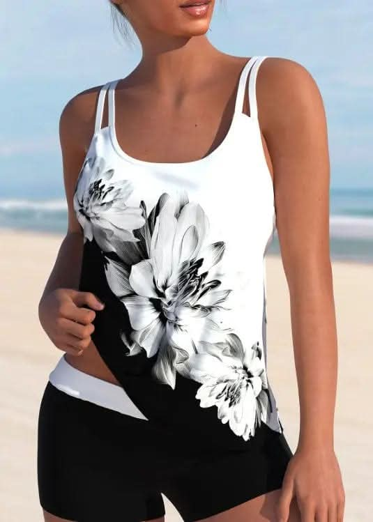 Saboor store  postpartum, high waist, belly shaping, tummy control, recovery, slimming, support, seamless, comfortable, breathable, stretchable, maternity, body shaper, smooth, firming, sculpting, undergarment, confidence, snug fit, everyday wear White / L Ladies' Floral Printed Fashionable Camisole Vest