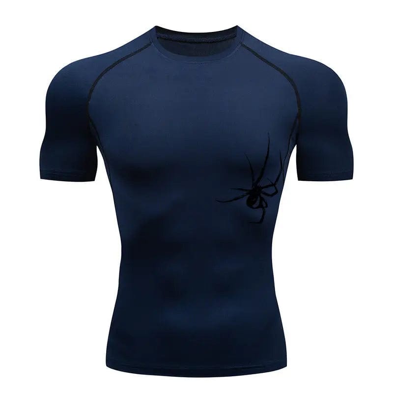 Saboor store  Quick Drying Clothes Sports T-shirt Running Base Clothing Gym Training Tights Navy Blue 2 / 3XL Quick Drying Clothes Sports T-shirt Running Base Clothing Gym Training Tights