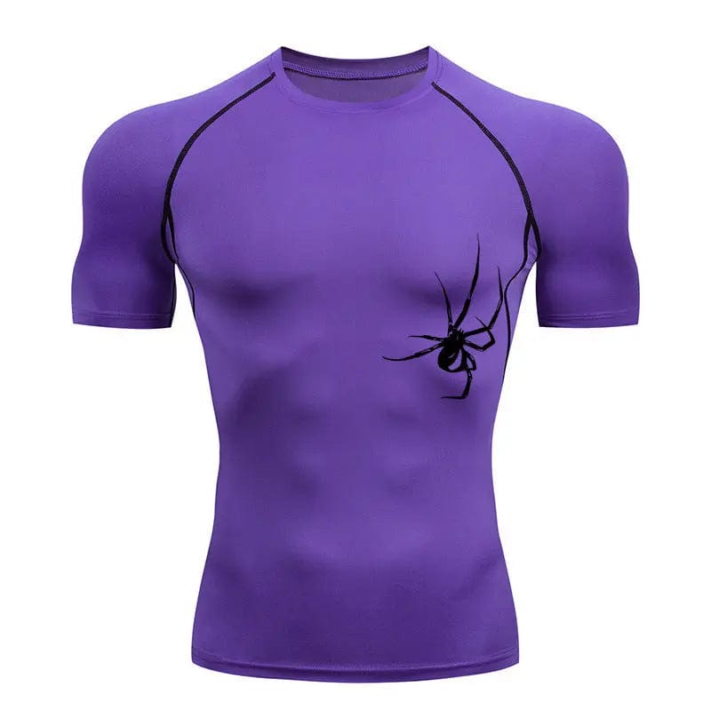 Saboor store  Quick Drying Clothes Sports T-shirt Running Base Clothing Gym Training Tights Purple / 3XL Quick Drying Clothes Sports T-shirt Running Base Clothing Gym Training Tights