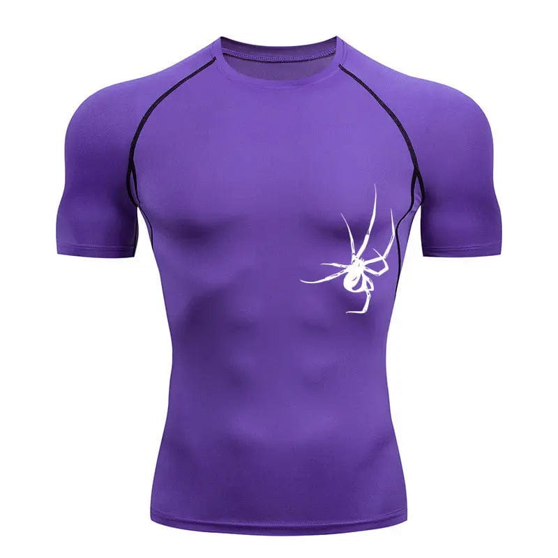 Saboor store  Quick Drying Clothes Sports T-shirt Running Base Clothing Gym Training Tights Purple A / 3XL Quick Drying Clothes Sports T-shirt Running Base Clothing Gym Training Tights