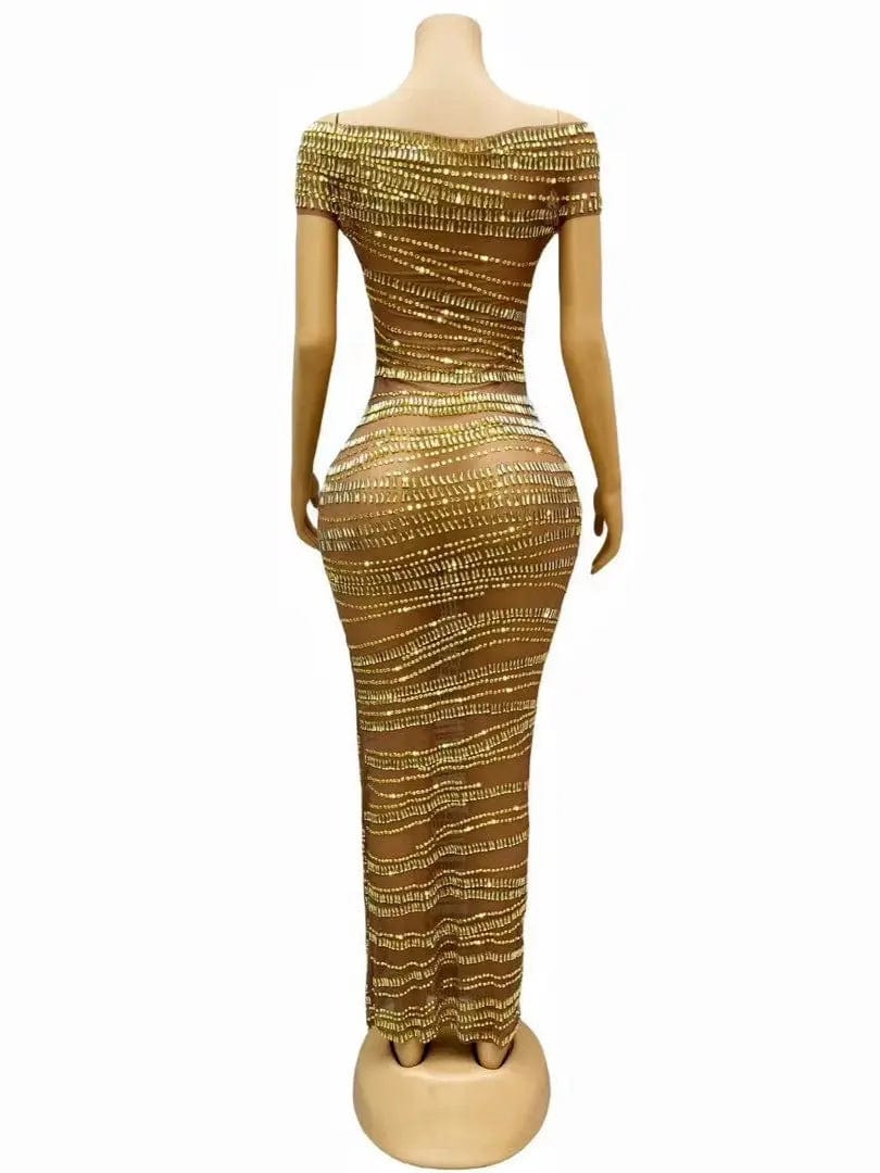 Saboor store Sexy Luxury Shiny Rhinestone Dress Perfo Sexy Luxury Shiny Rhinestone Dress Performance Costume Party Evening Dress