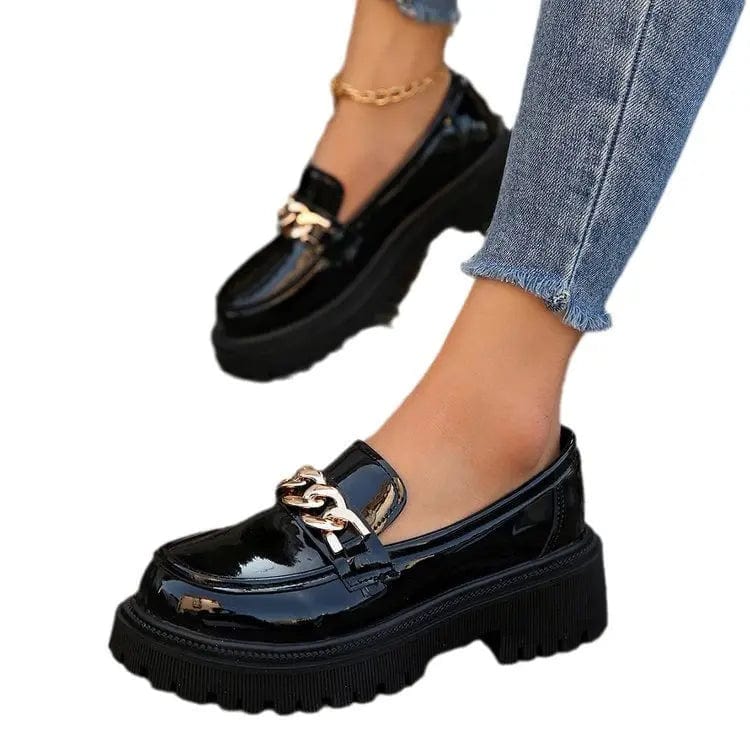 Saboor store Shallow Mouth Round Head Slip-on Thick B Shallow Mouth Round Head Slip-on Thick Bottom For Outdoors Fashion Shoes