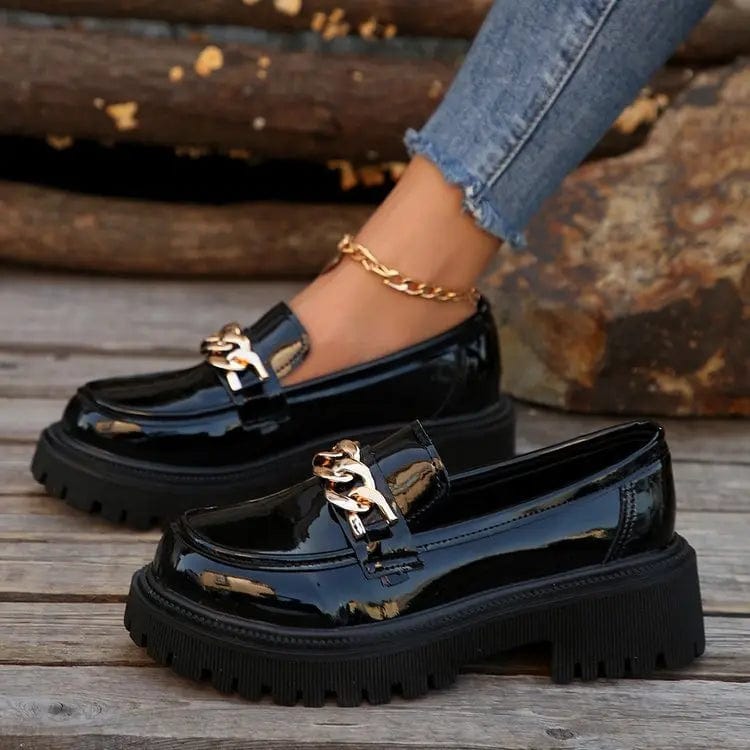 Saboor store Shallow Mouth Round Head Slip-on Thick B Shallow Mouth Round Head Slip-on Thick Bottom For Outdoors Fashion Shoes