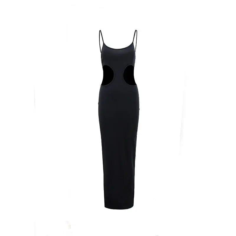 Saboor store  Sling Midriff Outfit Without Back Hollow Dress Black / L Sling Midriff Outfit Without Back Hollow Dress