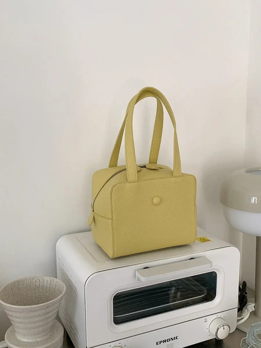 Saboor store Small Square Shoulder Bag Women Simple F Yellow Small Square Shoulder Bag Women Simple Frosted Handbag