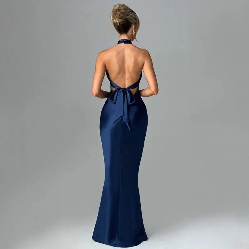 Saboor store Summer Fashion Elegant Backless Sleevele Summer Fashion Elegant Backless Sleeveless Dress