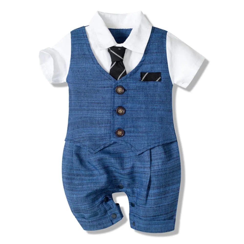 Saboor store  Summer New Baby Boy Jumpsuit Boys Gentleman Baby Children's Clothing Blue / 59cm Summer New Baby Boy Jumpsuit Boys Gentleman Baby Children's Clothing