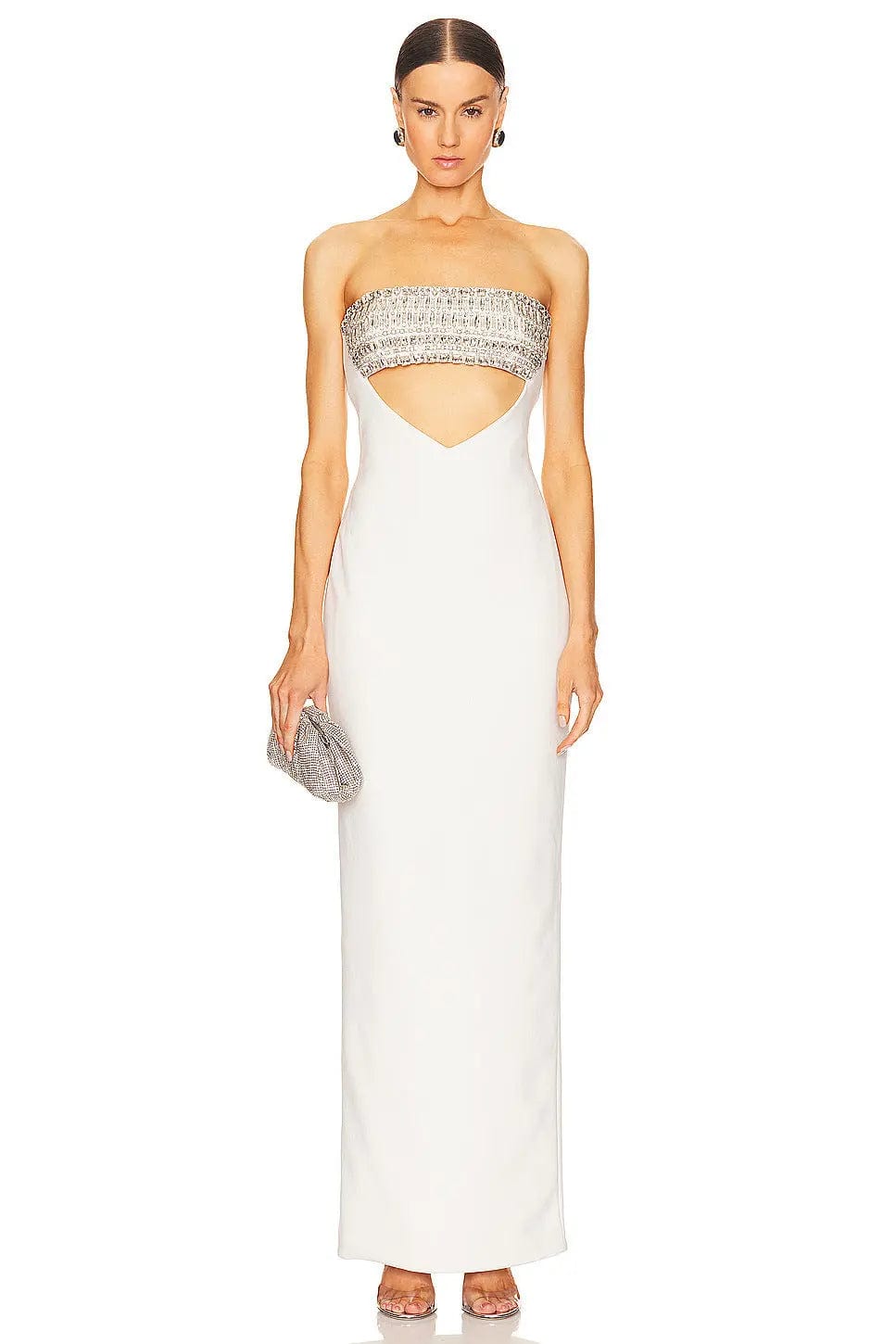 Saboor store White Diamond Tube Top Bandage Dress Eve White / L White Diamond Tube Top Bandage Dress Evening Dress