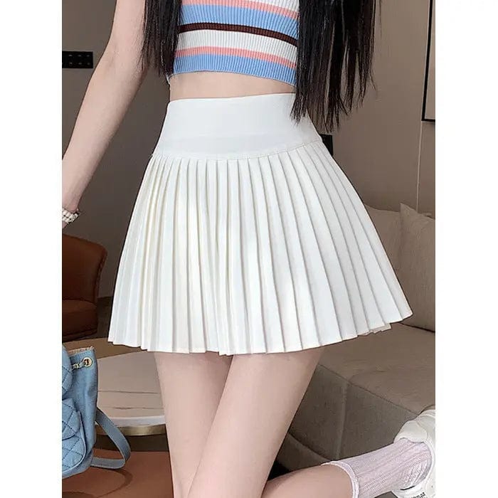 Saboor store  White / L Hot Girl High Waist College Style White Jk Pleated Skirt Female