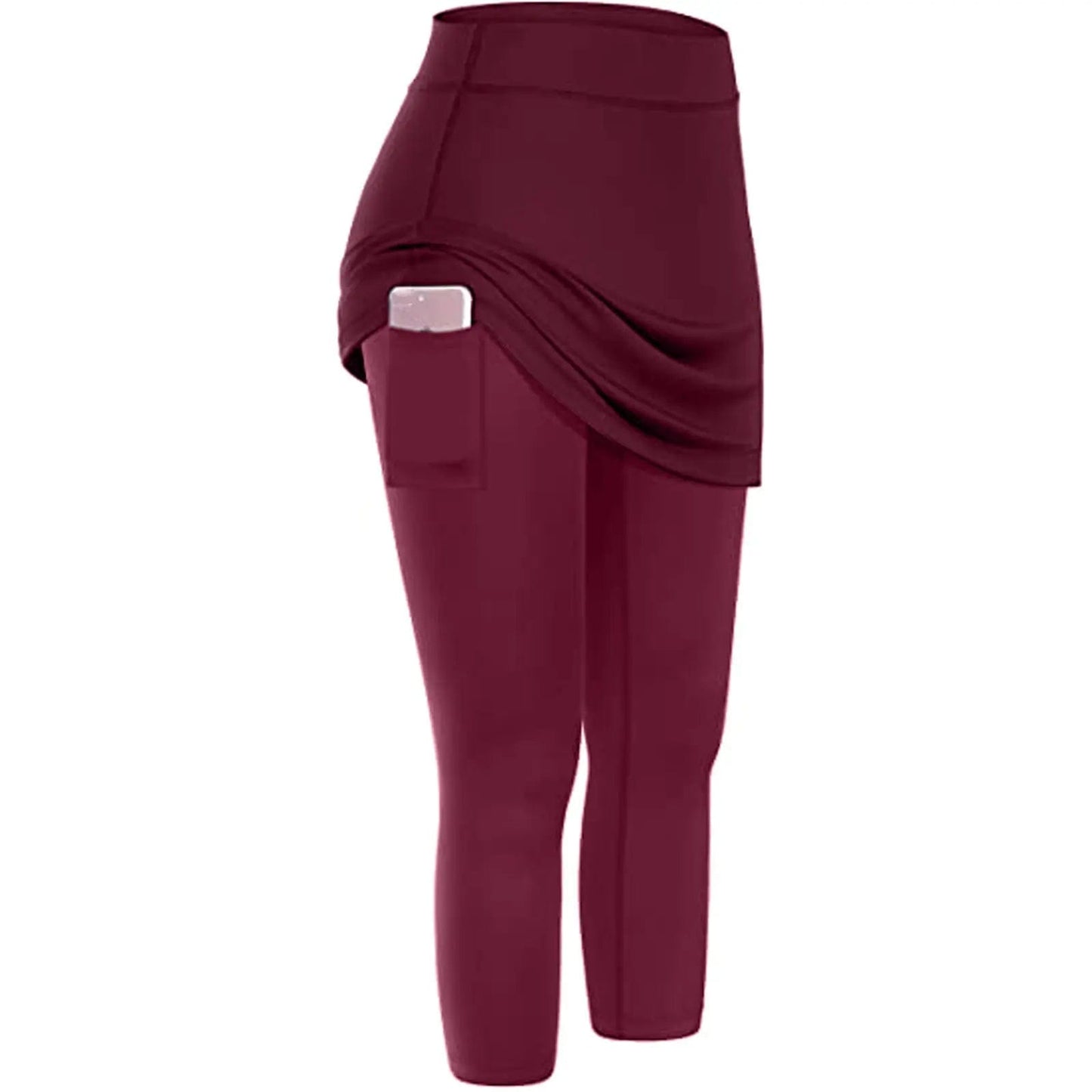 Saboor store  Wine red / L Women Leggings With Pockets Yoga Fitness Pants Sports Clothing