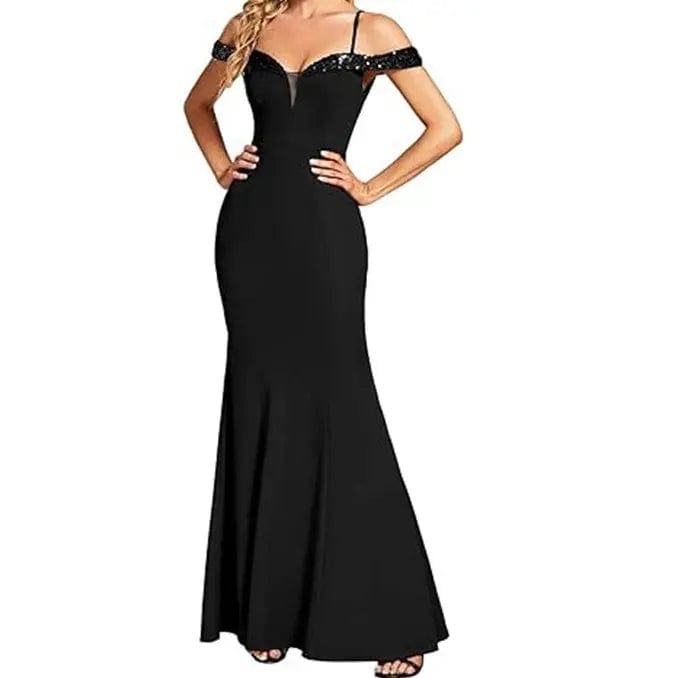 Saboor store Women's Clothing Off-neck Sling Evening Women's Clothing Off-neck Sling Evening Long Dress