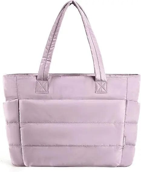 Saboor store Women's Cotton Handbag Large Zipper Trav Light Purple / 35x16x43cm Women's Cotton Handbag Large Zipper Travel Essential