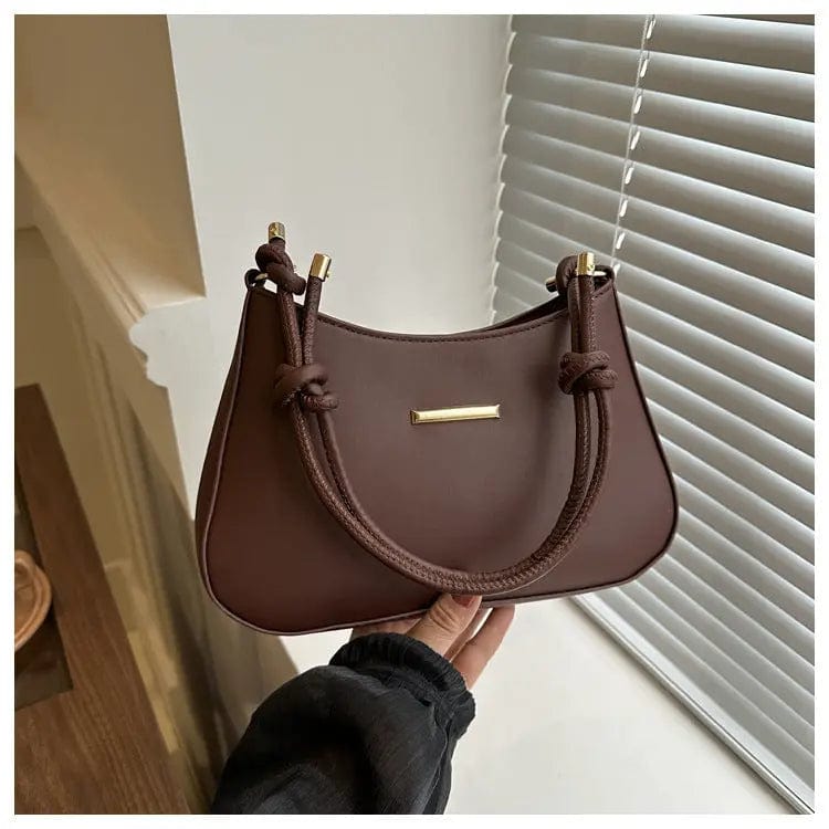 Saboor store Women's High-end Hand-held Armpit Small Brown Women's High-end Hand-held Armpit Small Square Bag