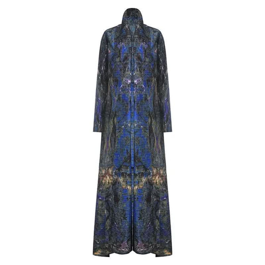 Saboor store  Women's Long-sleeved Cardigan Printed Dress