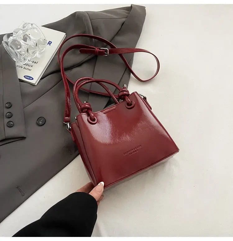 Saboor store Women's Messenger Bag Fashion Portable O Wine Red Without Pendant Women's Messenger Bag Fashion Portable One-shoulder Bucket Bag