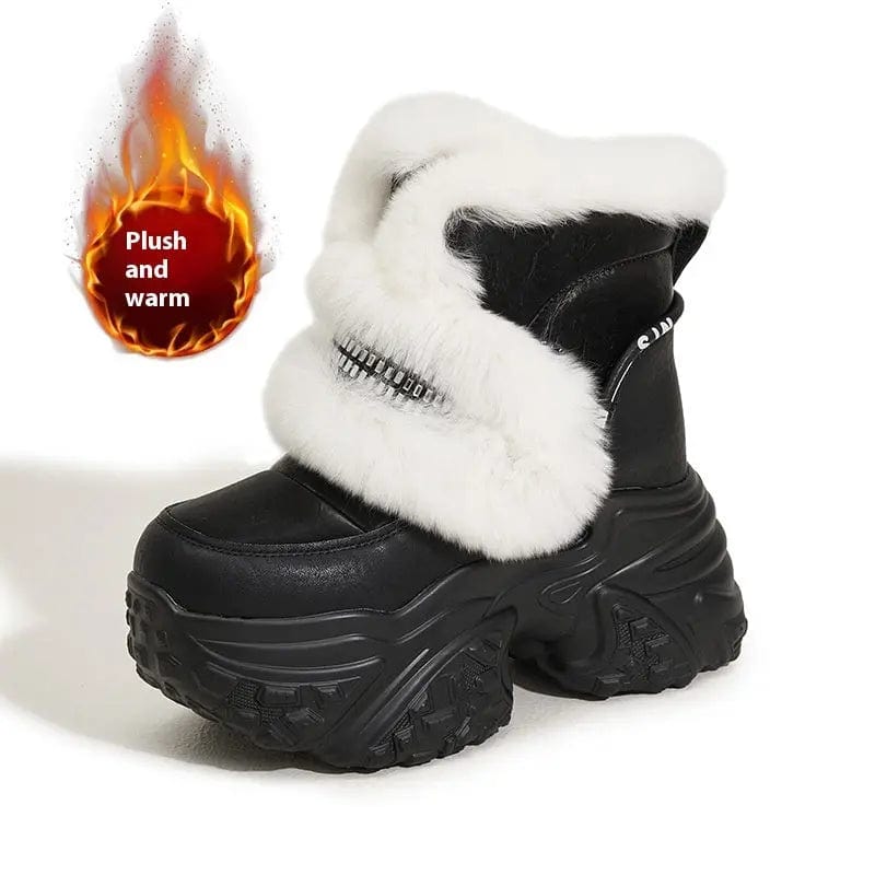 Saboor store Women's Muffin Thick-soled Fur Plus Velv Black / 34 Women's Muffin Thick-soled Fur Plus Velvet Snow Boots