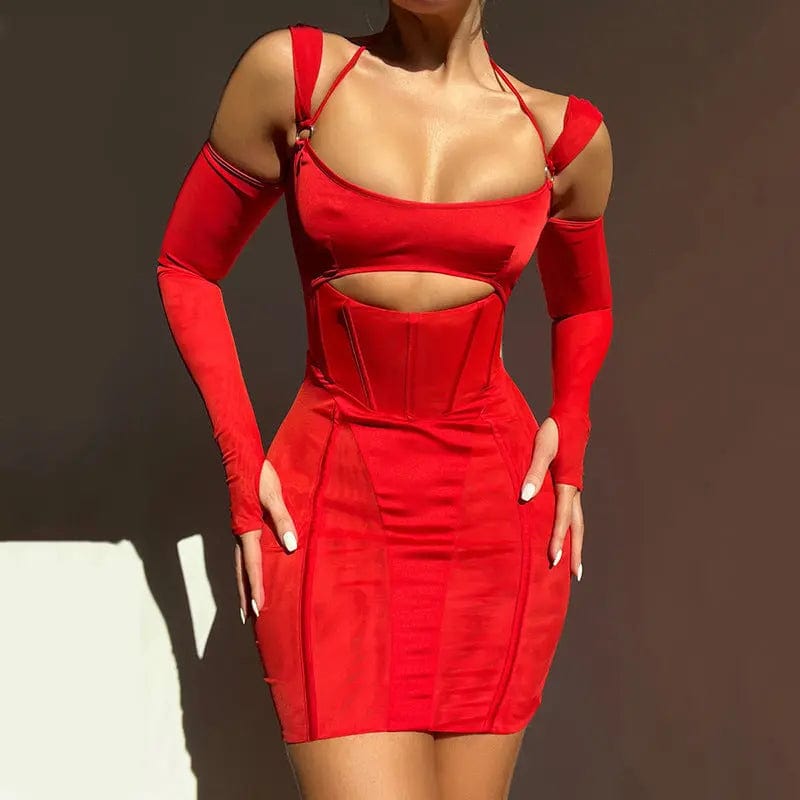 Saboor store Women's Sling Tight Dress Fashion Backle Women's Sling Tight Dress Fashion Backless Mesh See-through Hip Skirt