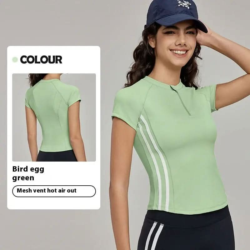 Saboor store  Yoga Top Bird Eggs Green / L Yoga Clothes Short-sleeved Top High-grade Summer Slim Fit