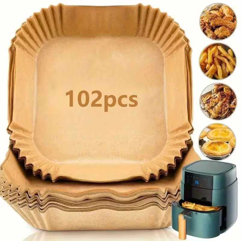 Non-Stick Air Fryer Disposable Baking Paper Liners 52 or 102 Pieces